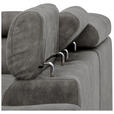 ECKSOFA in Lederlook Grau  230/263 cm  - Schwarz/Grau, Design, Kunststoff/Textil (230/263cm) - Hom`in
