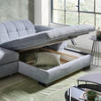 ECKSOFA  in Webstoff Blaugrau Rücken echt, Kopfteilverstellung  265/180 cm  - Blaugrau/Schwarz, Design, Textil/Metall (265/180cm) - Carryhome