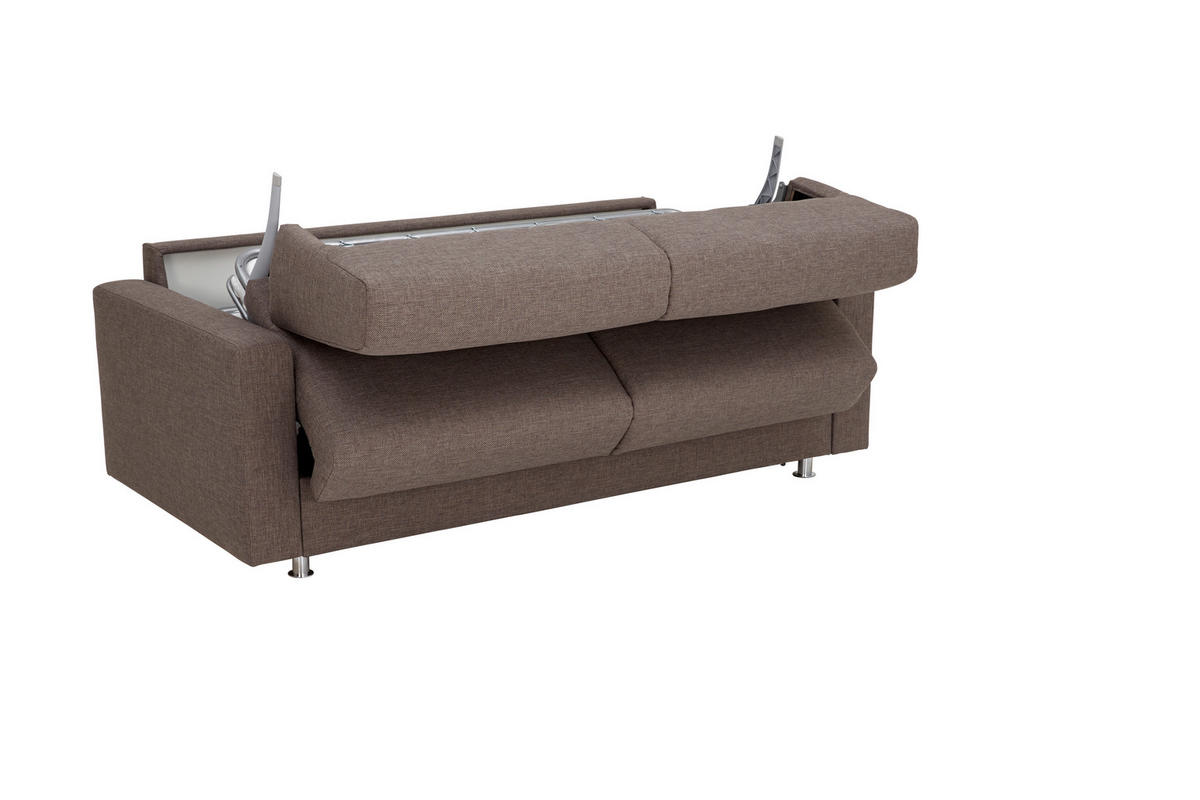 SCHLAFSOFA in Textil Grau  - Chromfarben/Grau, Design, Textil/Metall (195/84/100cm) - Bali