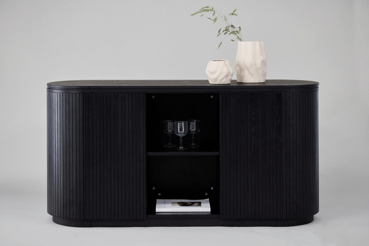 SIDEBOARD 160/80/48 cm  - svart, Design, trä (160/80/48cm) - Livetastic