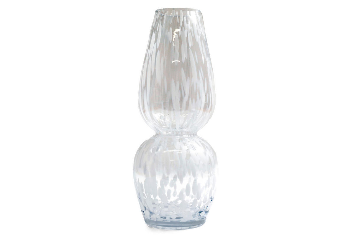 VÁZA, sklo, 41,5 cm - bílá, Basics, sklo (17/17/41,5cm)