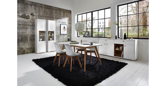 SIDEBOARD melaminharzbeschichtet Weiß - Eichefarben/Weiß, Design, Holz/Holzwerkstoff (187/91/41cm) - Linea Natura