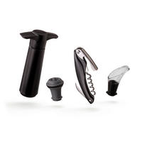 SET ZA VINO  - boje oplemenjenog čelika/crna, Basics, metal/plastika (10.2/15.8/10.2cm) - Vacu Vin