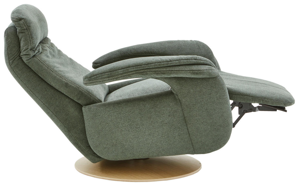 RELAXSESSEL Holz, Textil Grün  - Eiche Bianco/Beige, Romantik / Landhaus, Holz/Textil (80/106/88cm) - Voleo