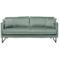 2,5-SITZER Samt Mintgrün  - Schwarz/Mintgrün, Design, Textil/Metall (180/78/84cm) - Carryhome