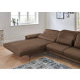 ECKSOFA in Echtleder Braun  - Schwarz/Braun, Design, Leder/Metall (193/328cm) - Dieter Knoll