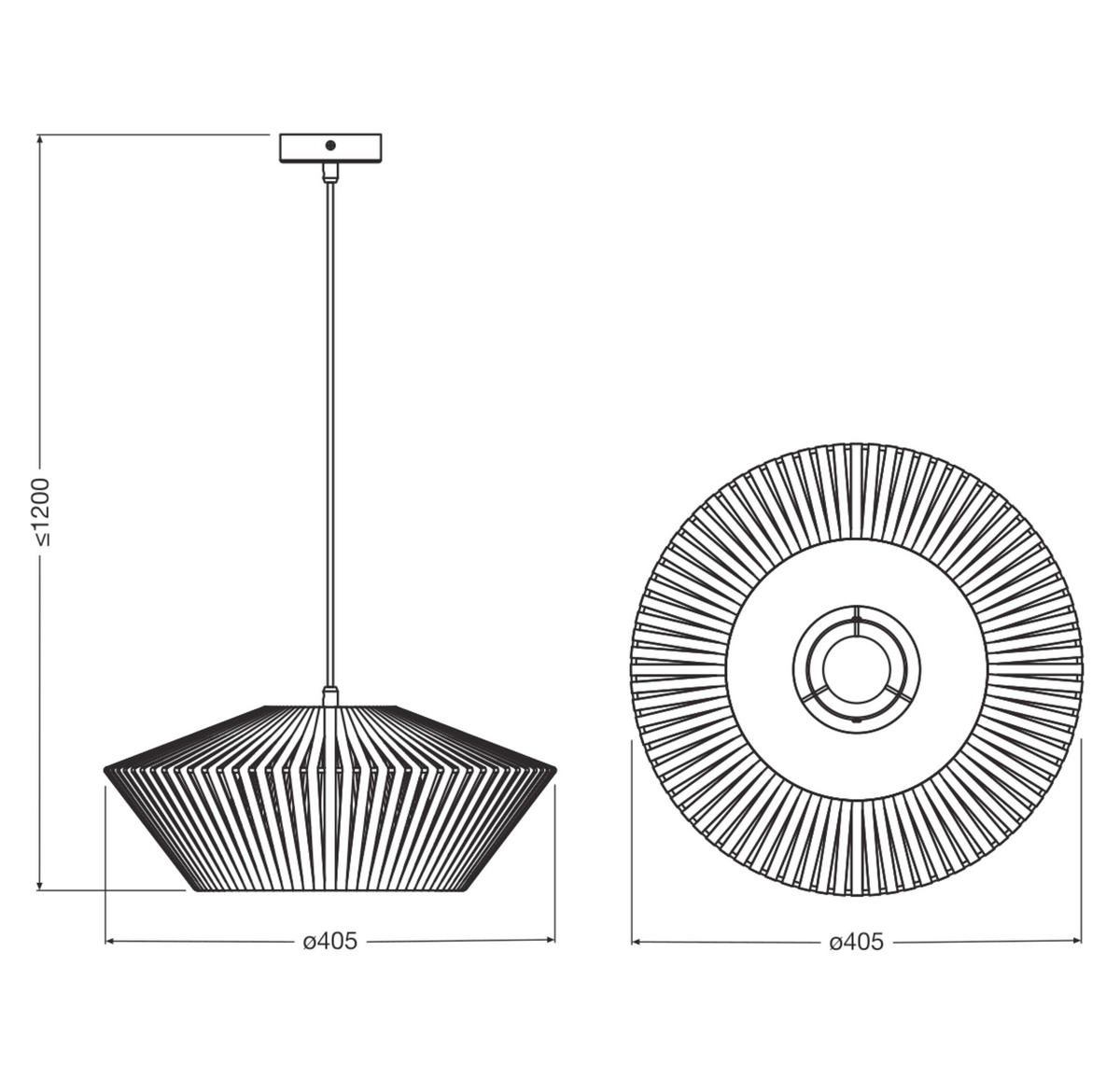 HÄNGELEUCHTE 40,5/120 cm  - Dunkelgrau, Basics, Textil/Metall (40,5/120cm) - Osram