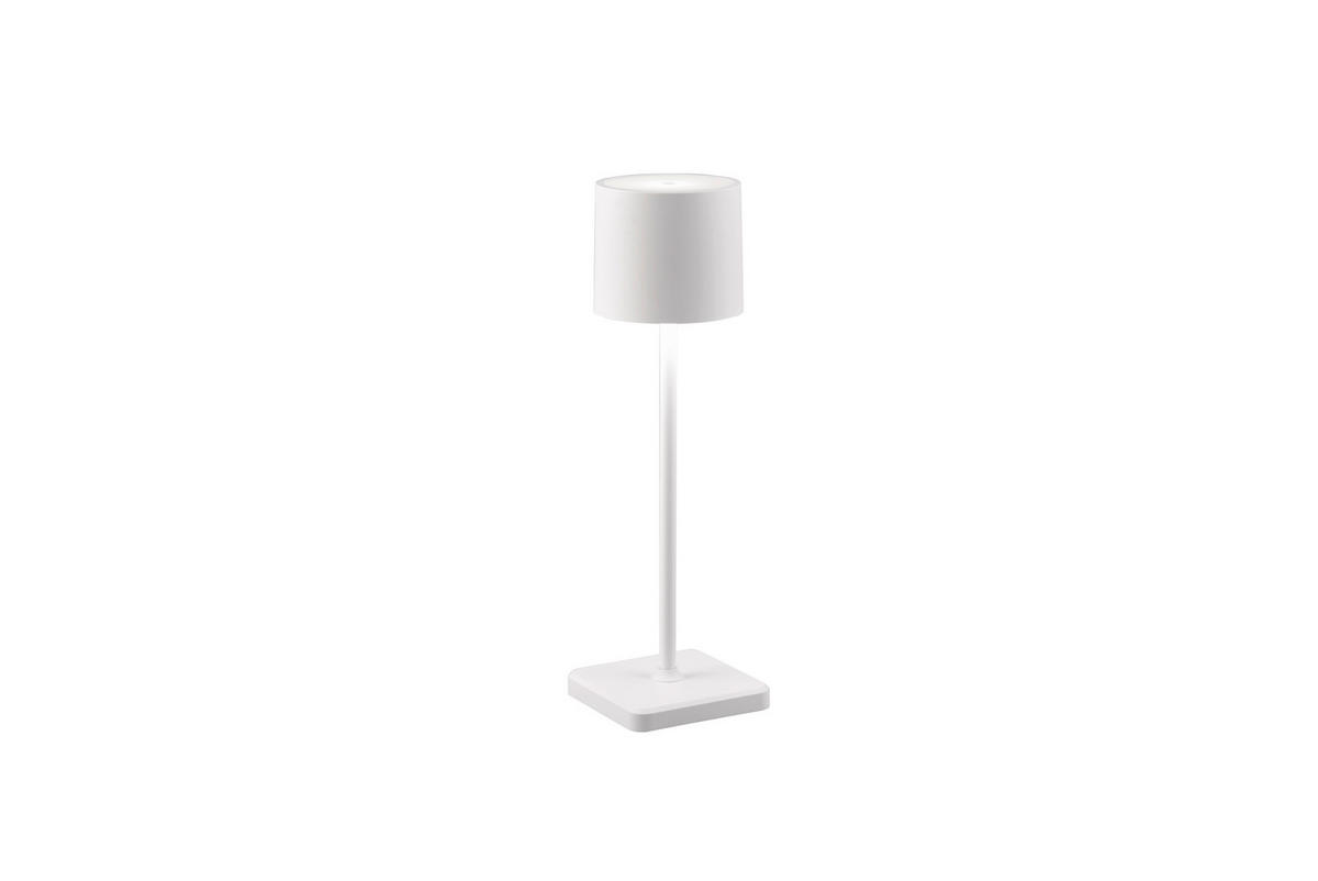 AKKU-TISCHLEUCHTE - Weiss, Konventionell, Kunststoff (12,5/38cm)