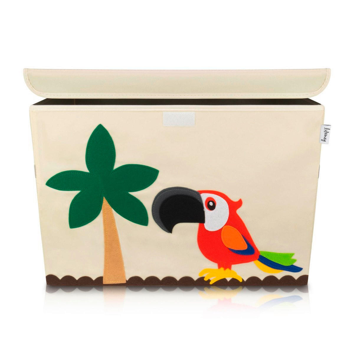 AUFBEWAHRUNGSBOX  - Beige/Rot, Basics, Kunststoff/Textil (36/36/51cm) - Lifeney