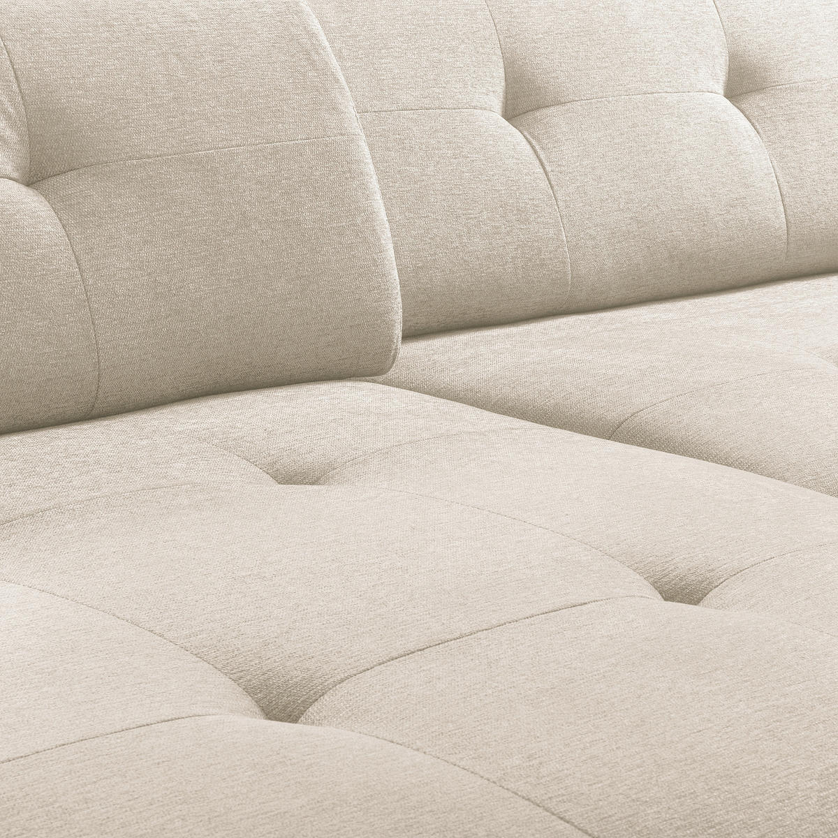ECKSOFA AUSTIN Beige Flachgewebe Sitztiefenverstellung  - Beige/Schwarz, Design, Kunststoff/Textil (169/286cm) - Livetastic