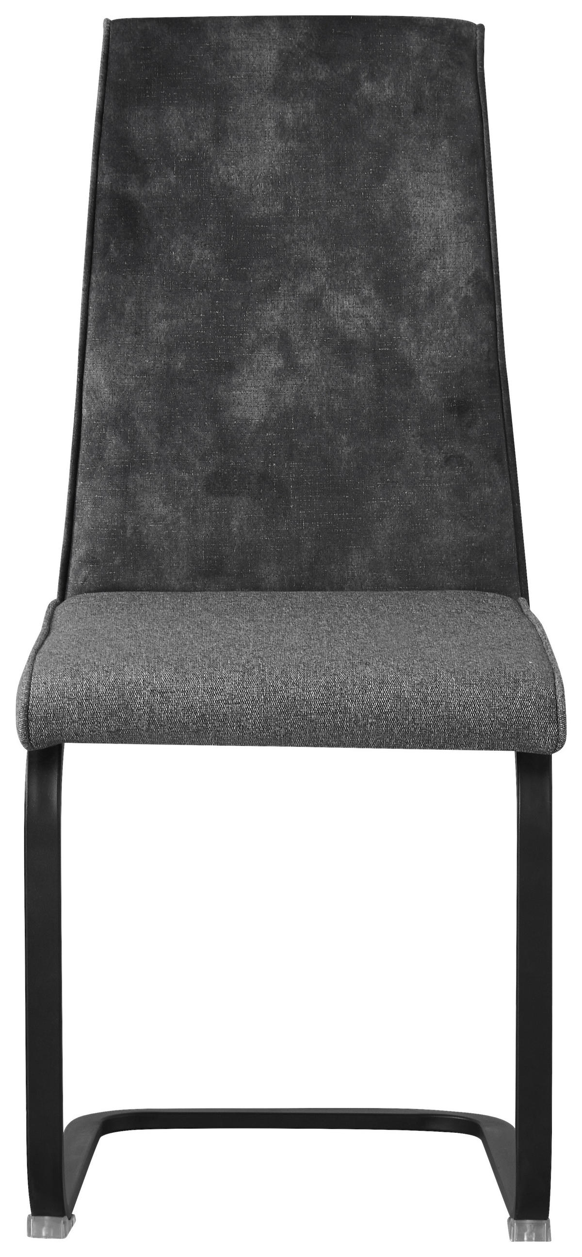 SCHWINGSTUHL  in Eisen Mikrofaser, Leinenoptik  - Dunkelgrau/Schwarz, KONVENTIONELL, Holz/Textil (46/94/62cm) - MID.YOU