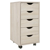 PREDALNIK NA KOLESCIH  barve hrasta  - barve hrasta, Moderno, umetna masa/leseni material (33/68/38cm) - MID.YOU