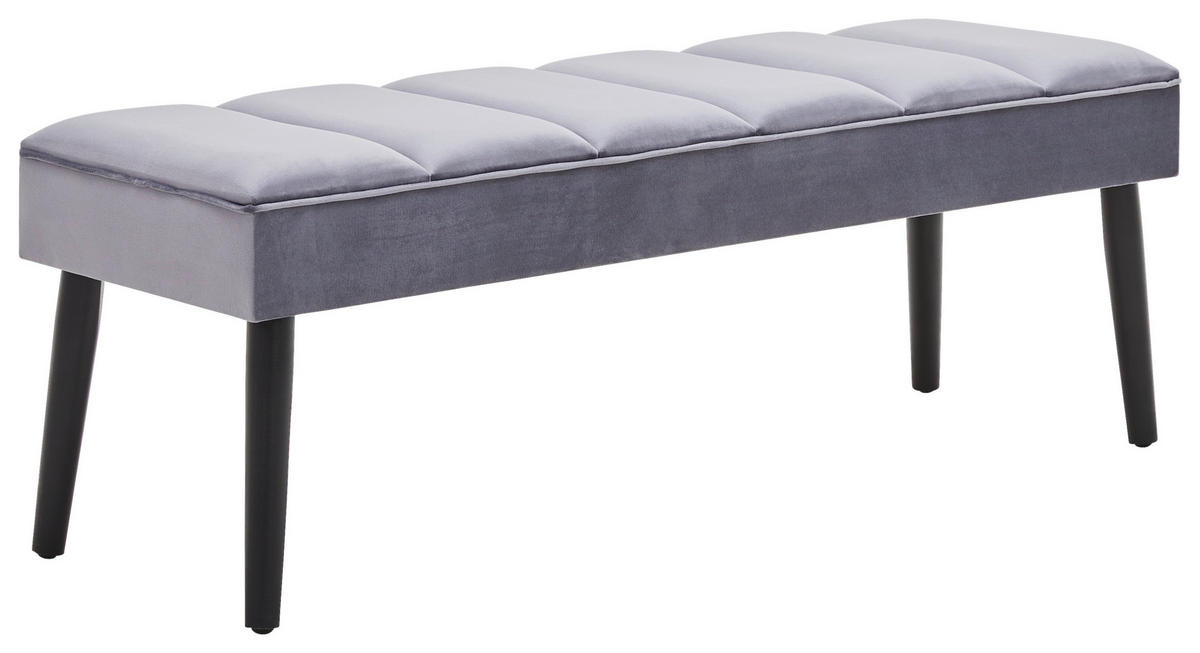 SITZBANK in Textil Grau, Schwarz  - Schwarz/Grau, Lifestyle, Holz/Textil (120/43/40cm) - Xora