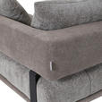 ECKSOFA in Flachgewebe Braun 263/195 cm - Schwarz/Braun, KONVENTIONELL, Textil/Metall (263/195cm) - Carryhome