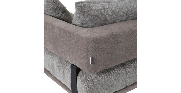 ECKSOFA in Flachgewebe Braun 263/195 cm - Schwarz/Braun, KONVENTIONELL, Textil/Metall (263/195cm) - Carryhome