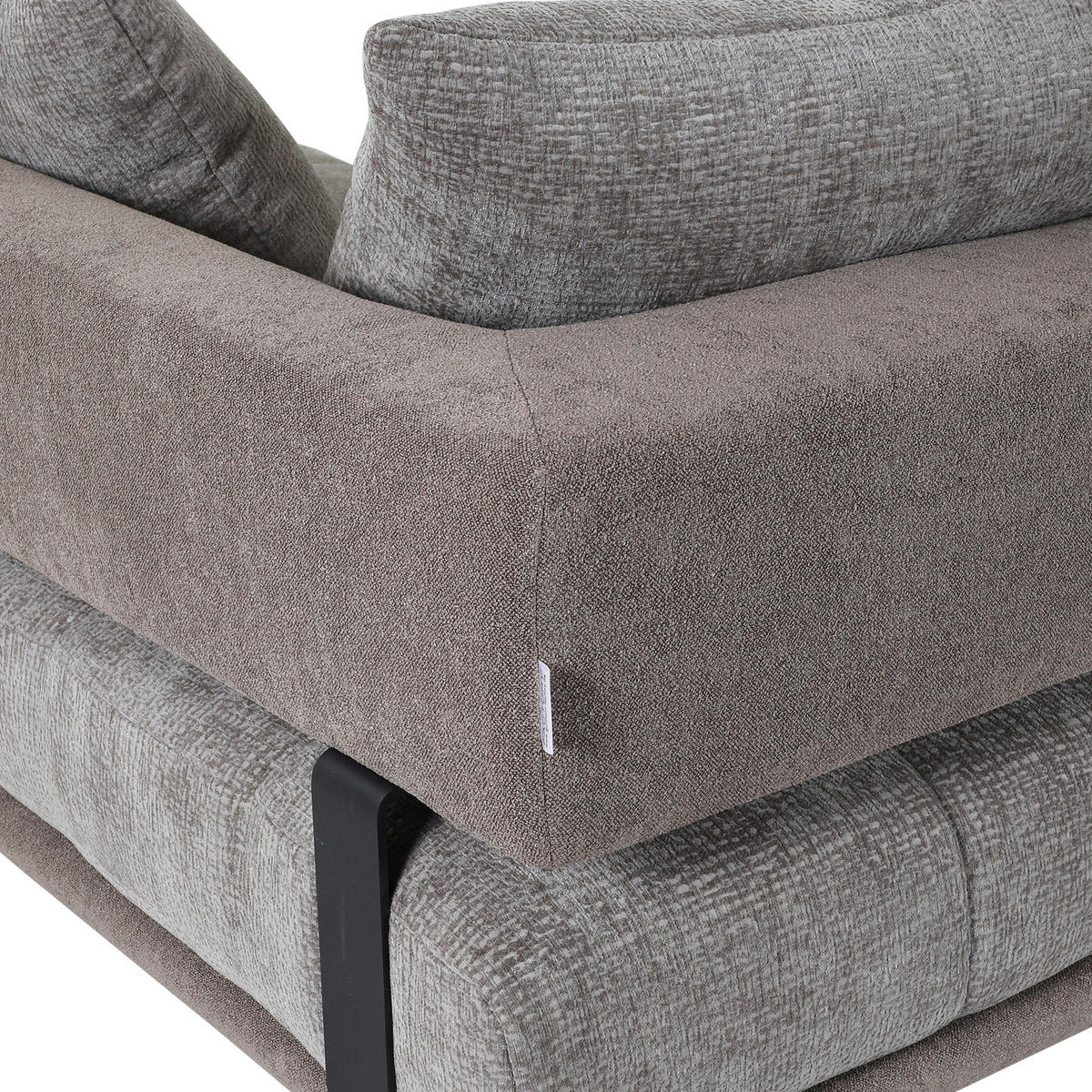 ECKSOFA in Flachgewebe Braun  - Schwarz/Braun, Konventionell, Textil/Metall (263/195cm) - Carryhome