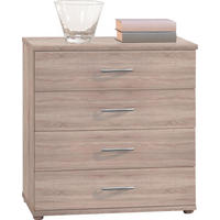 COMODĂ 60/70/30 cm  - argintiu/culoare lemn stejar, Konventionell, plastic/material pe bază de lemn (60/70/30cm) - Carryhome