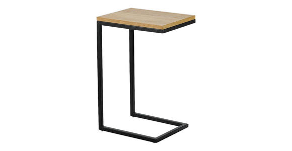 BEISTELLTISCH Eiche furniert rechteckig Schwarz, Eichefarben  - Eichefarben/Schwarz, Design, Holz/Holzwerkstoff (40/30/60cm) - Carryhome