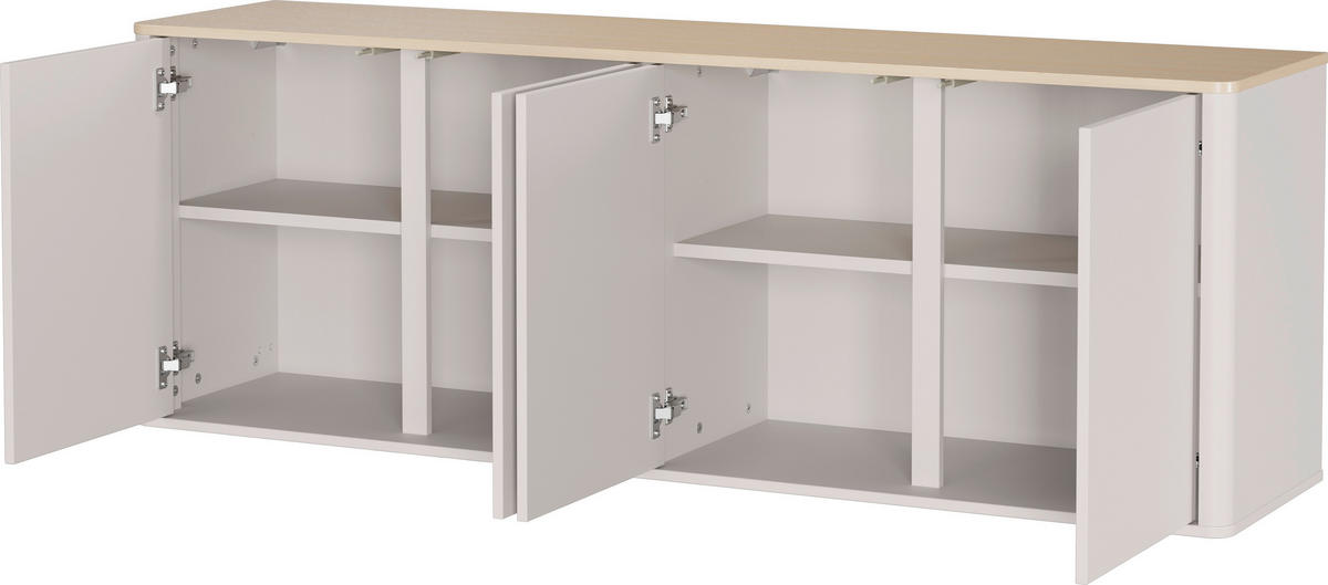 LOWBOARD  168/60/40 cm  - Kaschmir/Eichefarben, Design, Holzwerkstoff/Kunststoff (168/60/40cm) - Germania