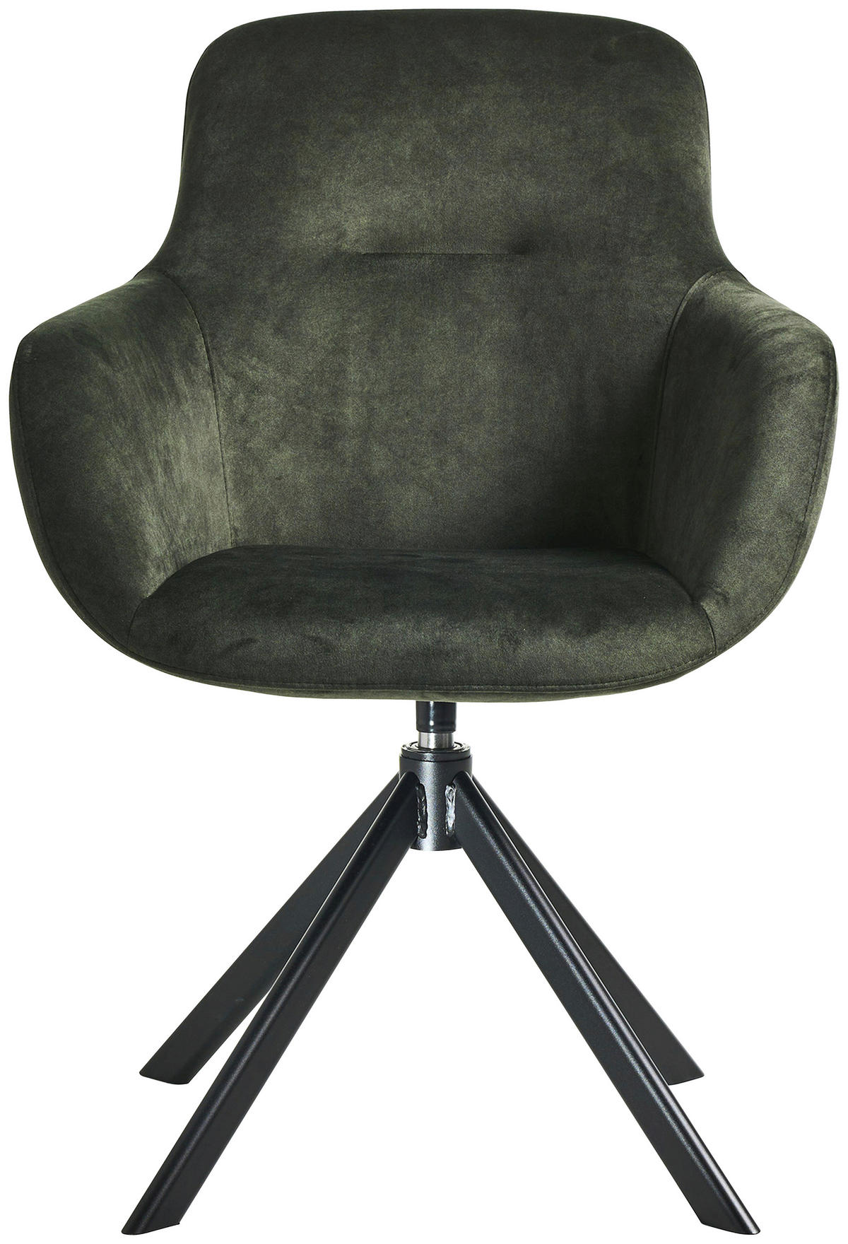 ARMLEHNSTUHL  in Edelstahl Velours  - Waldgrün/Schwarz, Basics, Textil/Metall (62/89/61cm) - Celina Home
