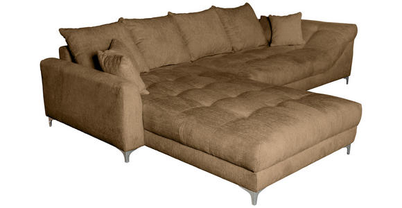 ECKSOFA Rostfarben Chenille Zierkissen, Rückenkissen, Rücken echt  - Chromfarben/Rostfarben, KONVENTIONELL, Textil/Metall (227/329cm) - Carryhome