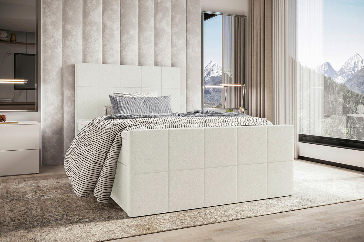 BOXBETT 100/200 cm  in Creme  - Creme, KONVENTIONELL, Kunststoff/Textil (100/200cm) - Boxxx