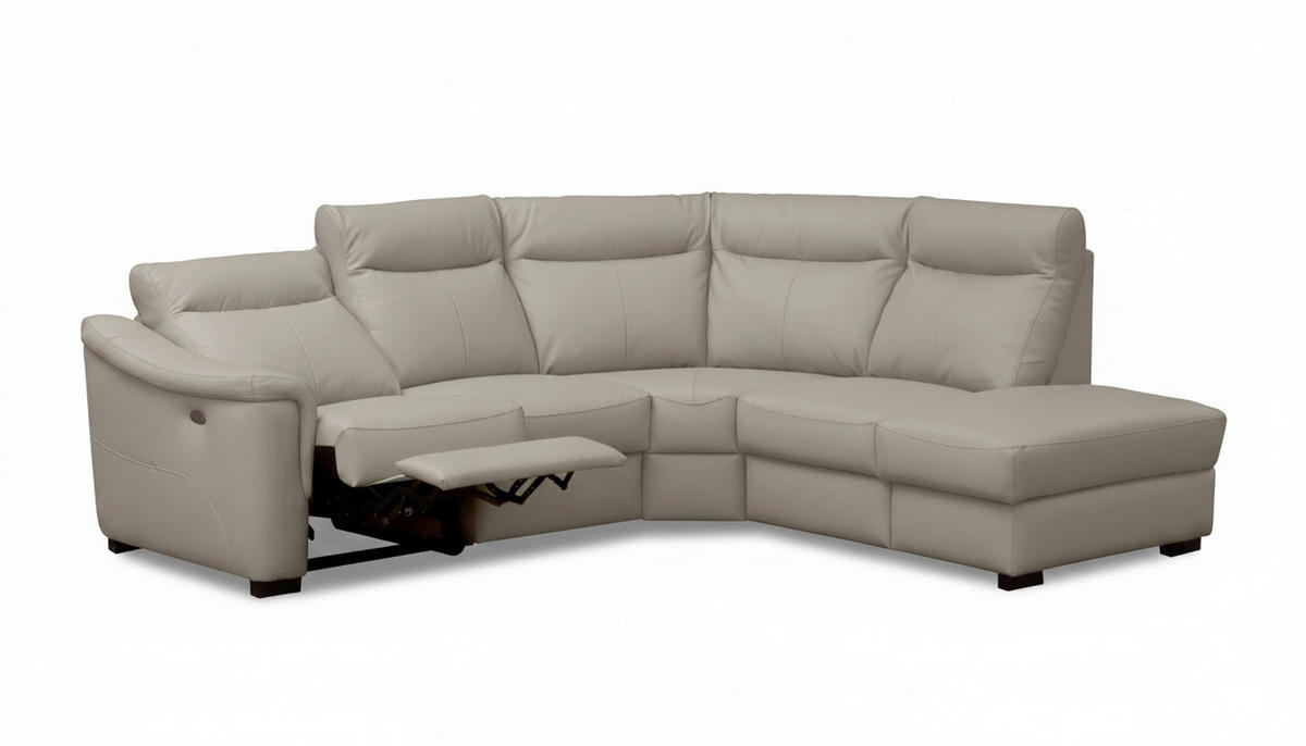 ECKSOFA Echtleder Schlammfarben  - Wengefarben/Schlammfarben, Design, Leder/Holz (260/229cm) - Livetastic
