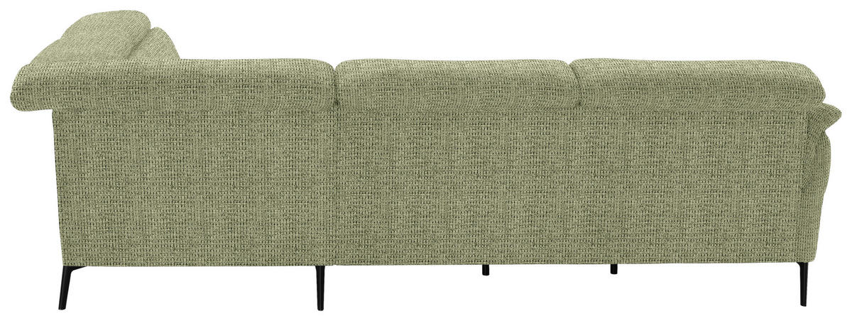 ECKSOFA in Struktur Grün  275/235 cm  - Schwarz/Grün, MODERN, Textil/Metall (275/235cm) - Cantus