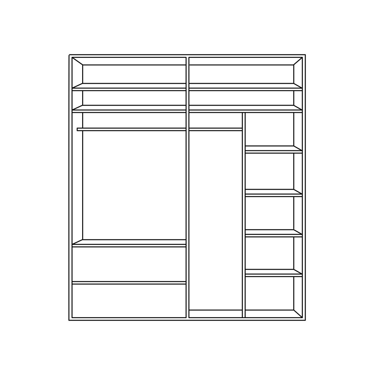 SCHWEBETÜRENSCHRANK 167/222/68 cm 2-türig Anthrazit, Weiß  - Anthrazit/Alufarben, Holzwerkstoff/Metall (167/222/68cm) - Moderano