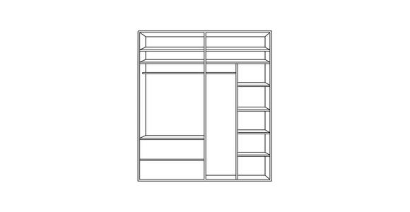 SCHWEBETÜRENSCHRANK 167/222/68 cm 2-türig  - Anthrazit/Alufarben, Holzwerkstoff/Metall (167/222/68cm) - Moderano