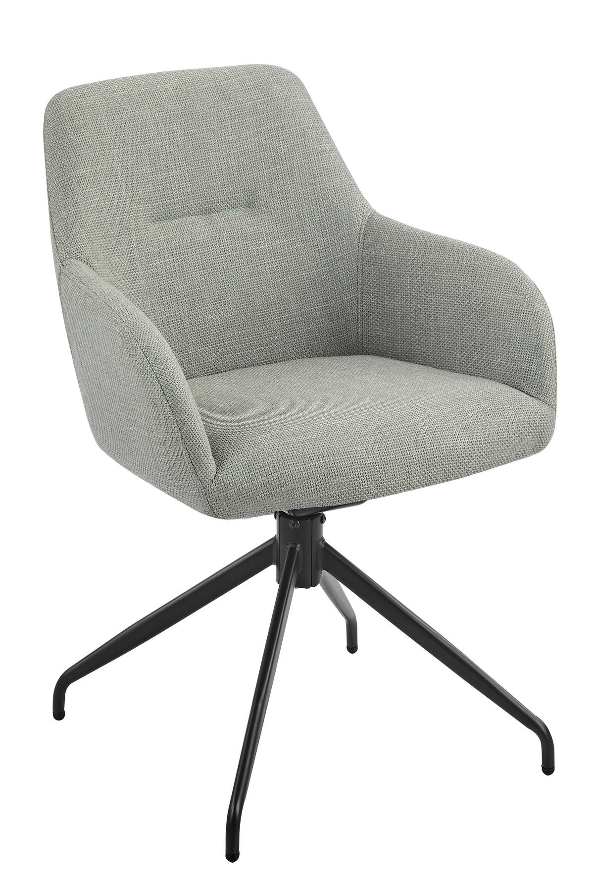 ARMLEHNSTUHL-SET 2 Stück erweiterbar, Sitzfläche 360° drehbar Webstoff, Mikrofaser  - Schwarz/Mintgrün, MODERN, Textil/Metall (56/83/60cm) - MID.YOU