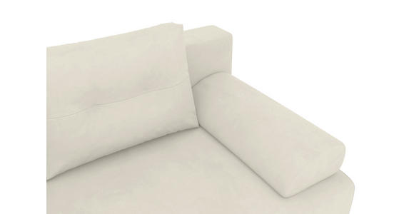SCHLAFSOFA Plüsch Creme Rückenkissen, Armlehnenkissen, Bettkasten, Schlaffunktion, Rücken echt, Liegefläche im Originalstoff  - Creme/Schwarz, KONVENTIONELL, Textil/Metall (200/98/90cm) - Carryhome