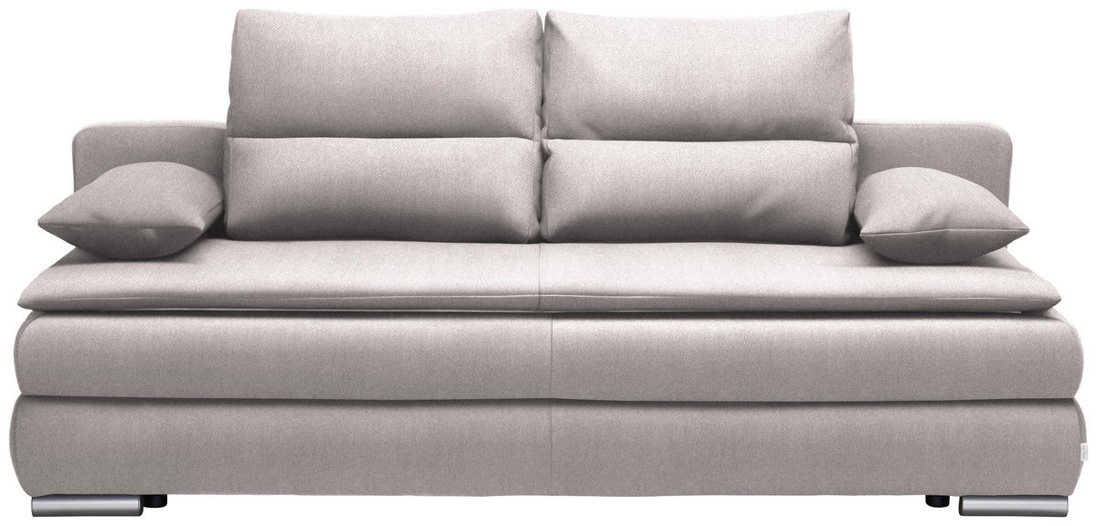 SCHLAFSOFA in Webstoff Silberfarben  - Silberfarben, KONVENTIONELL, Kunststoff/Textil (207/94/90cm) - Venda