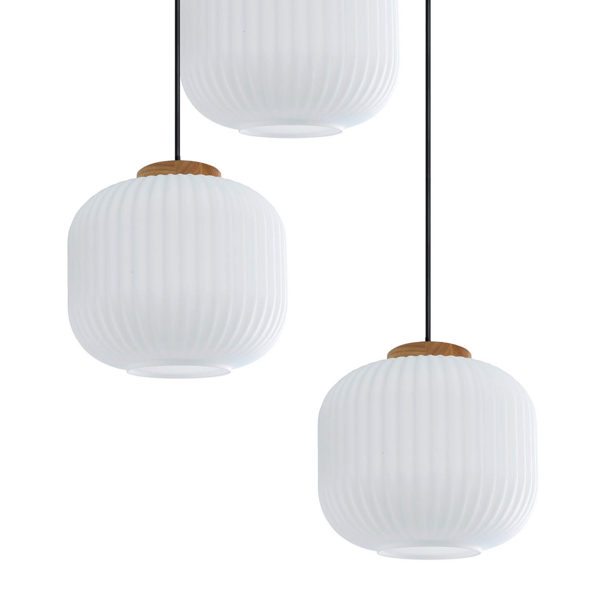 HÄNGELEUCHTE 47.5/120 cm  - Weiß, Trend, Glas/Holz (47.5/120cm) - Collet's Monde