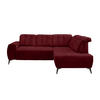 ECKSOFA Bordeaux Mikrofaser  - Bordeaux/Schwarz, MODERN, Textil/Metall (261/200cm) - Livetastic