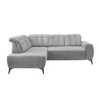 ECKSOFA Silberfarben Chenille  - Silberfarben/Schwarz, MODERN, Textil/Metall (200/261cm) - Livetastic