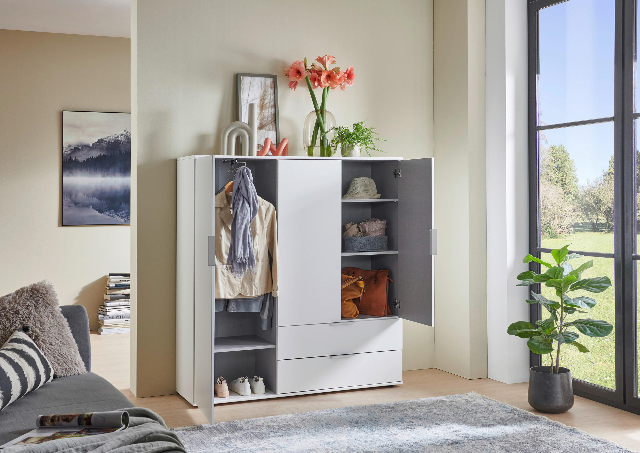 HIGHBOARD  in 130/140/40 cm  - Weiss/Silberfarben, Konventionell, Holzwerkstoff/Kunststoff (130/140/40cm) - Carryhome