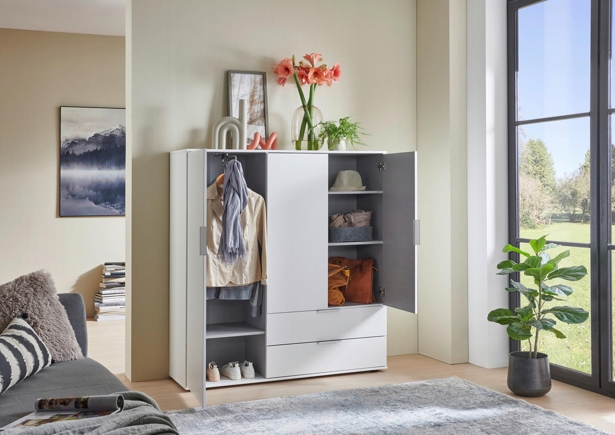 HIGHBOARD  in 130/140/40 cm  - Weiss/Silberfarben, Konventionell, Holzwerkstoff/Kunststoff (130/140/40cm) - Carryhome
