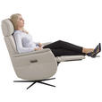 RELAXSESSEL Argo Echtleder Relaxfunktion, Kopfteilverstellung, Rücken echt    - Hellgrau, Design, Leder (71/110/80cm) - Novel