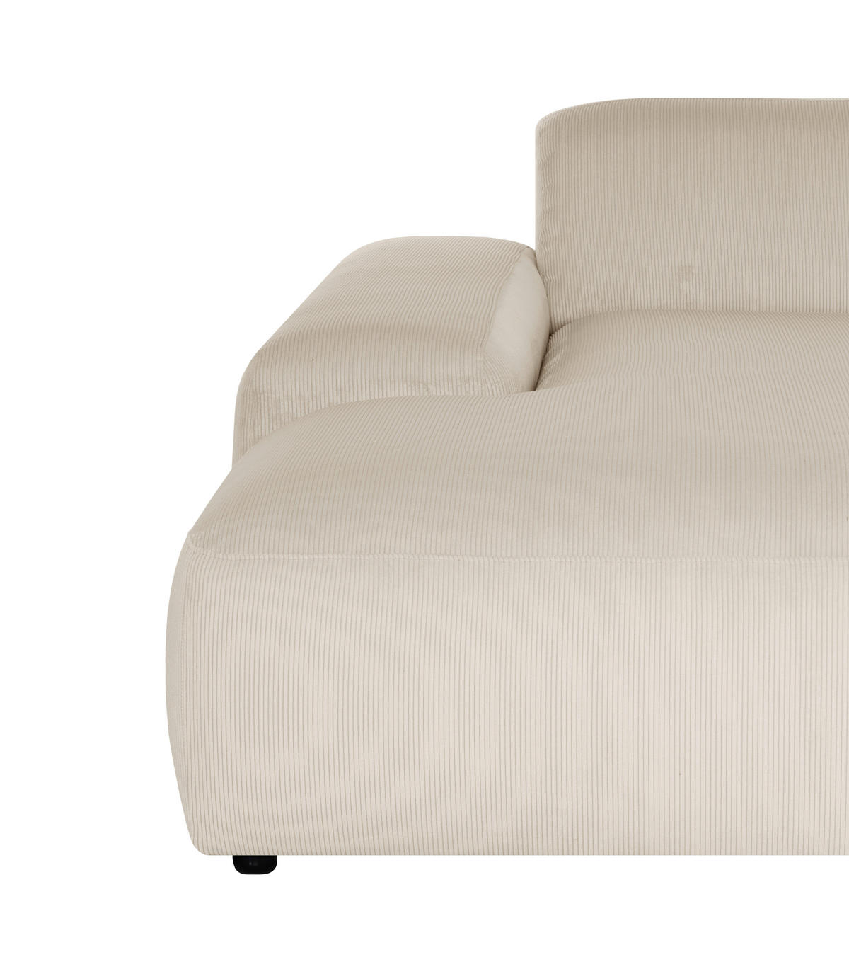 ECKSOFA in Cord Beige  - Beige/Schwarz, Design, Kunststoff/Textil (200/304cm) - MID.YOU