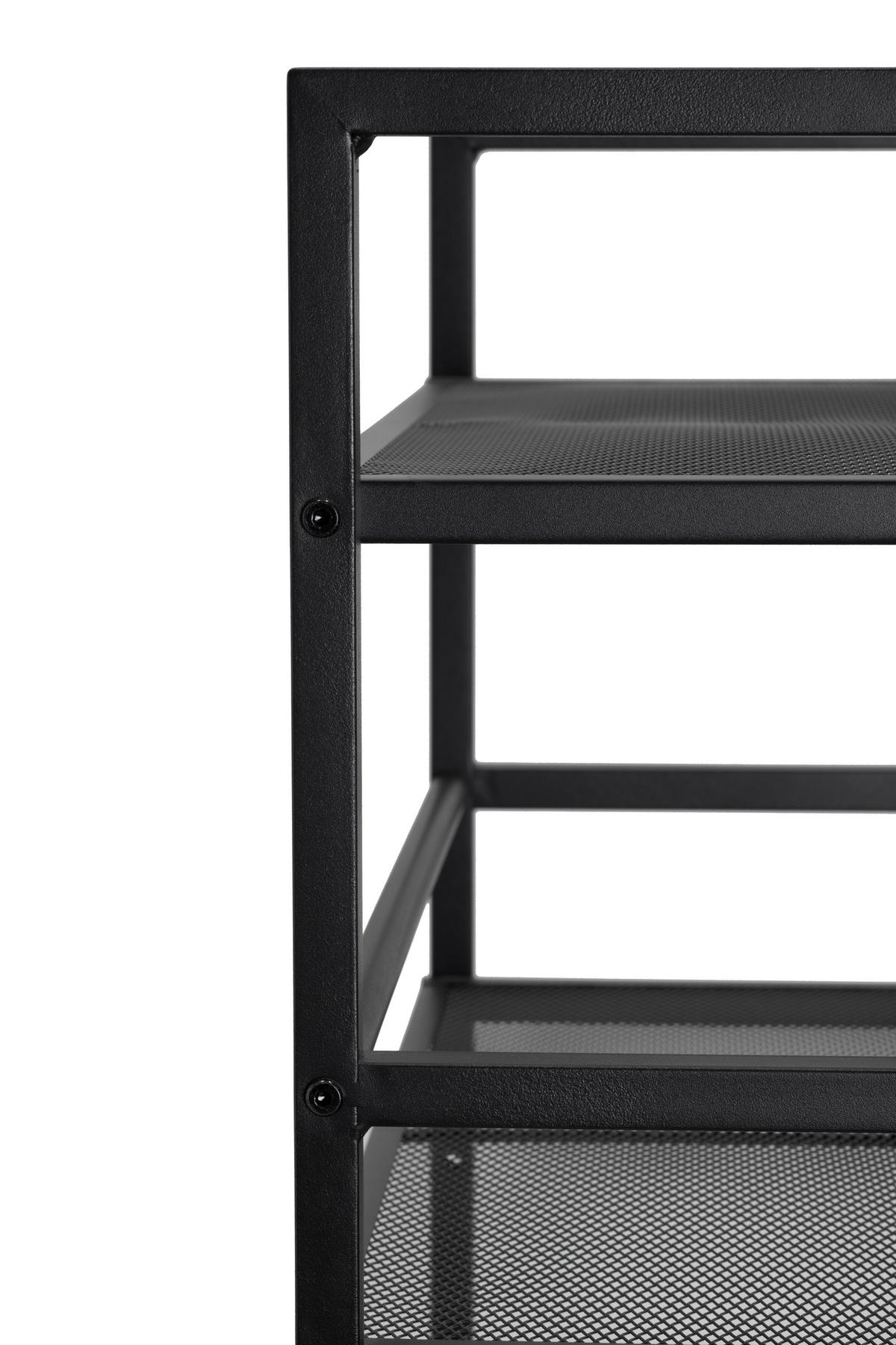 SCHUHREGAL Schwarz  - Schwarz, MODERN, Metall (59/144/30cm) - PBJ
