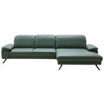 ECKSOFA  in Echtleder Opal  332/193 cm  - Opal/Schwarz, Design, Leder/Metall (332/193cm) - Dieter Knoll
