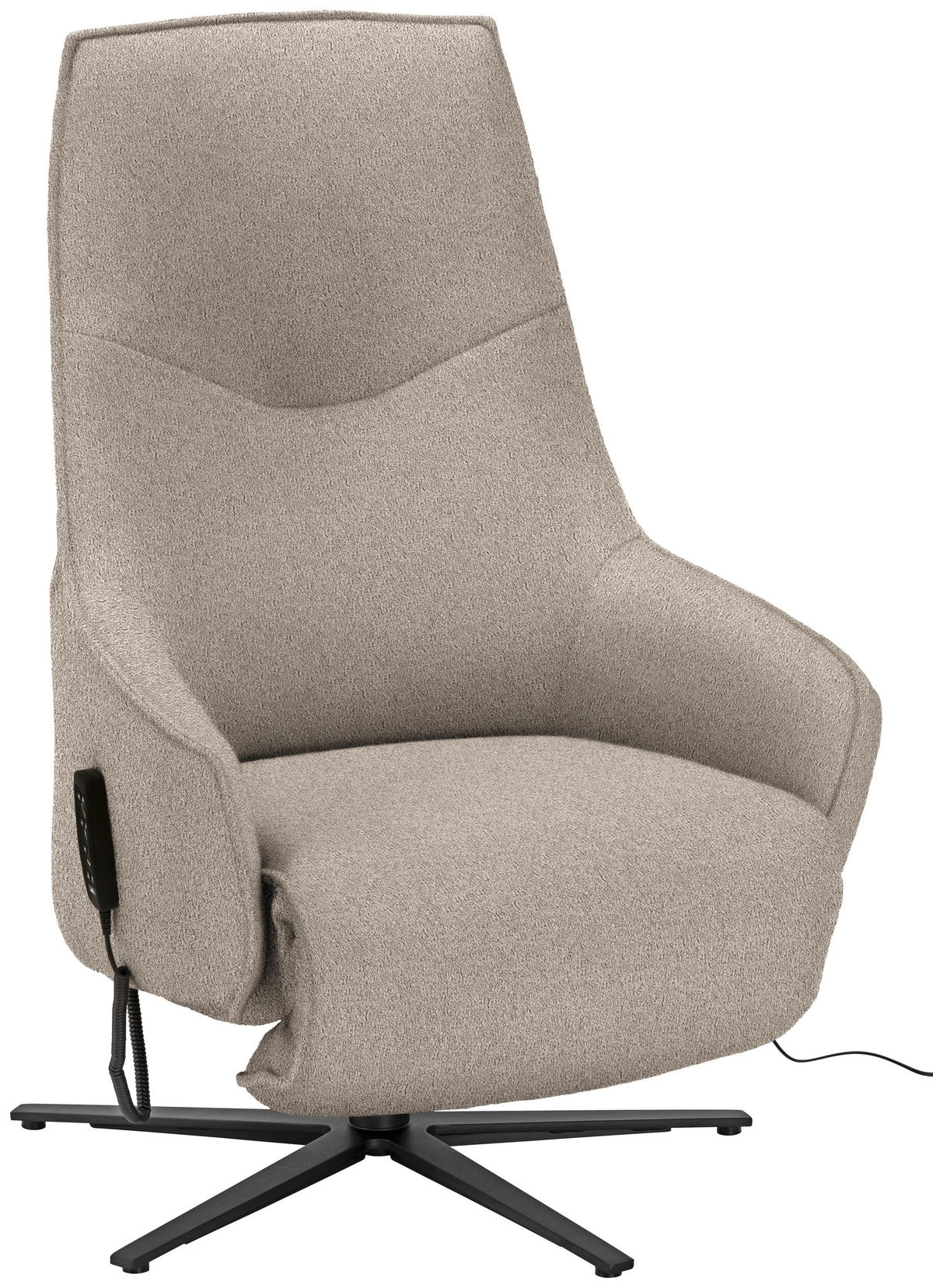 RELAXSESSEL in Textil Hellbraun  - Hellbraun/Anthrazit, Design, Textil/Metall (70/112/85cm) - Himolla Komfortklass