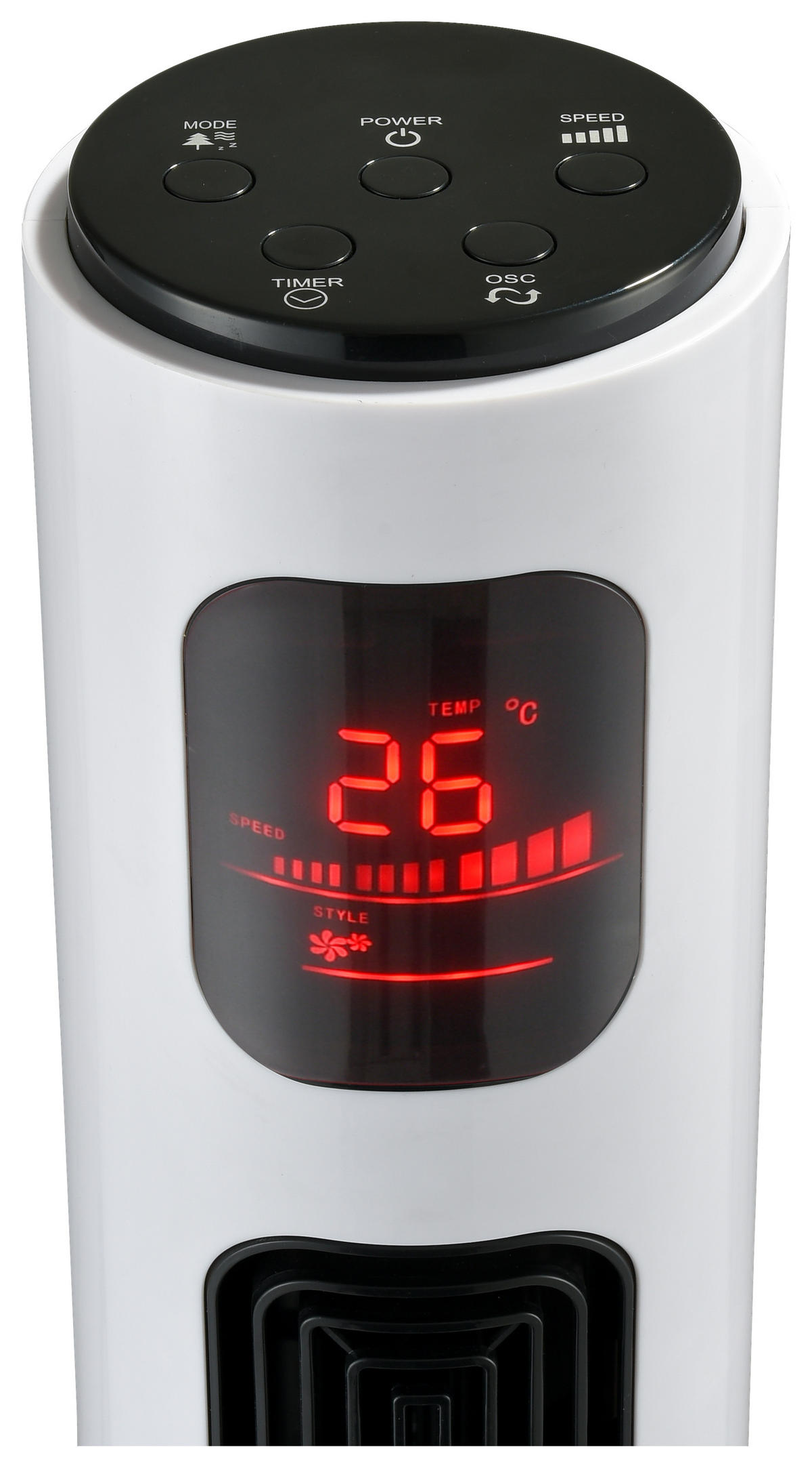 STĹPOVÝ VENTILÁTOR - biela, Basics, kov/plast (96cm) - Mican