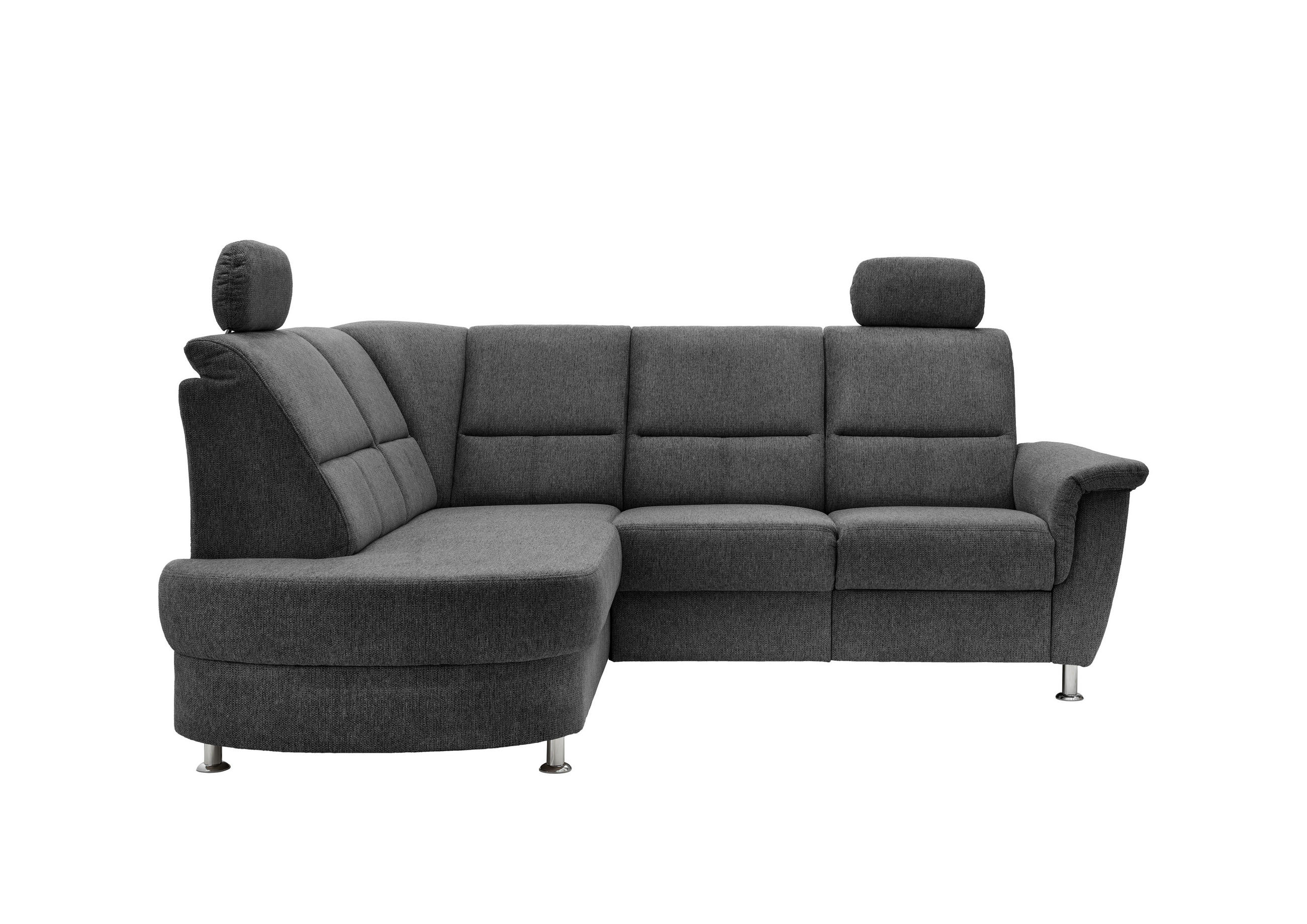 ECKSOFA in Chenille Anthrazit  - Chromfarben/Anthrazit, Konventionell, Textil/Metall (184/231cm) - Livetastic