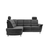 ECKSOFA in Chenille Anthrazit  - Chromfarben/Anthrazit, Konventionell, Textil/Metall (184/231cm) - Livetastic