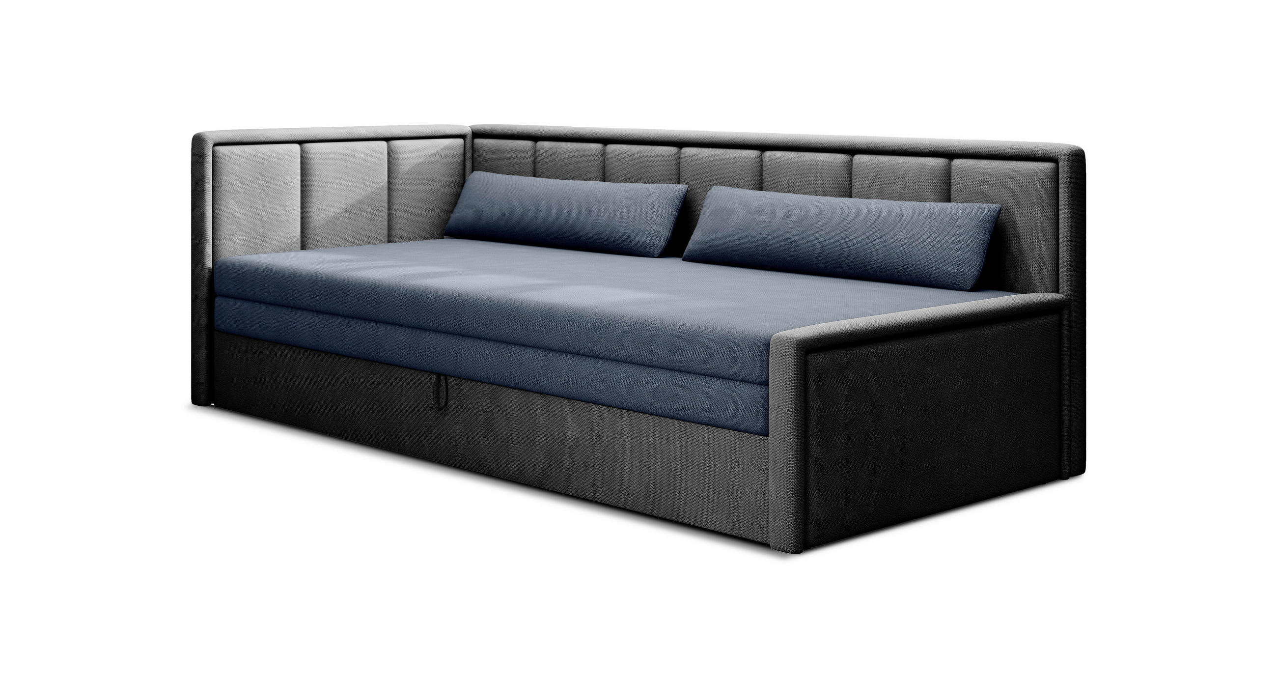 Recamier in textil antracit, albastru