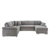 Wohnlandschaft Grau Mikrofaser  - Chromfarben/Grau, KONVENTIONELL, Textil (219/305/157cm) - Livetastic