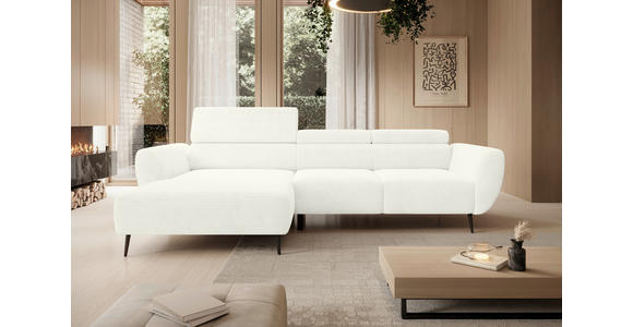 ECKSOFA  in Cord Creme  174/277 cm  - Creme/Schwarz, KONVENTIONELL, Textil/Metall (174/277cm) - Carryhome