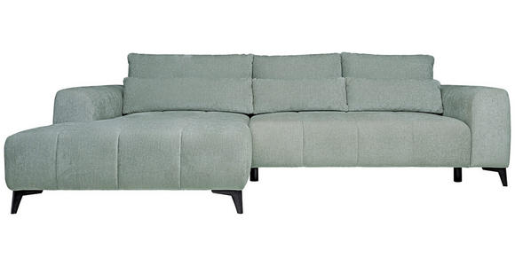 ECKSOFA  in Chenille Hellgrau  222/279 cm  - Hellgrau/Schwarz, KONVENTIONELL, Kunststoff/Textil (222/279cm) - Hom`in